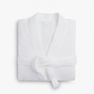 Large Turkish Cotton Waffle Robe in White | Parachute