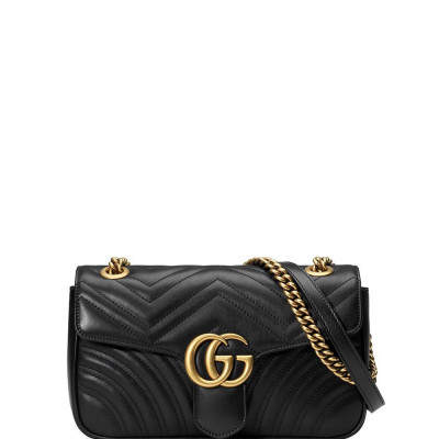 Gucci GG Marmont small matelass leather shoulder bag - Black