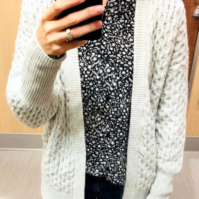 Women's Honeycomb Long Sleeve Open Neck Layering Sweater