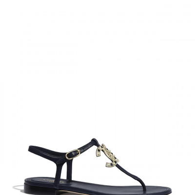 Lambskin Navy Blue Sandals