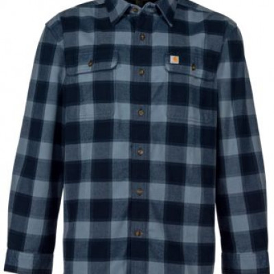 Carhartt Hubbard Flannel Long-Sleeve Shirt for Men - Steel Blue - 2XLT