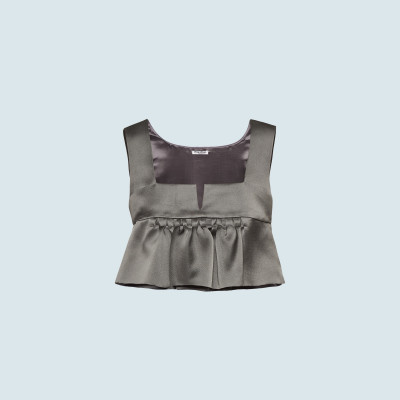 Silk Gabardine Crop Top
