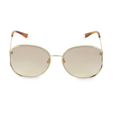 Gucci Womens 59MM Round Sunglasses - Gold