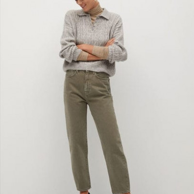 MANGO - High waist Balloon Jeans khaki - 1 - Women