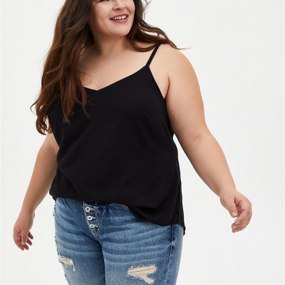 Essential Black Stretch Challis Cami