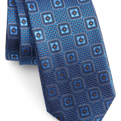 Mens Canali Medallion Silk Tie