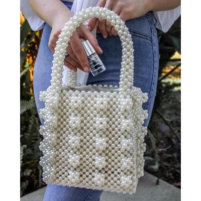 Pearl Handbag Luxury Beaded Bridal Faux Pearl Clutch Box Bag | Etsy