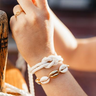 Puka and Gold Bracelet