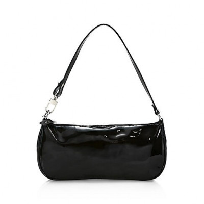 By Far Womens Rachel Patent Leather Shoulder Bag - Black