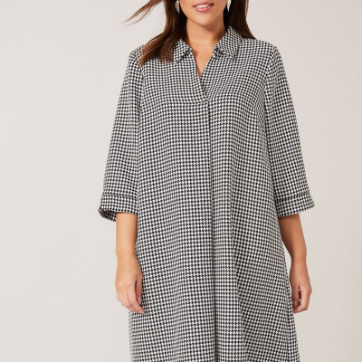 Joanne Dogtooth Swing Dress | Phase Eight