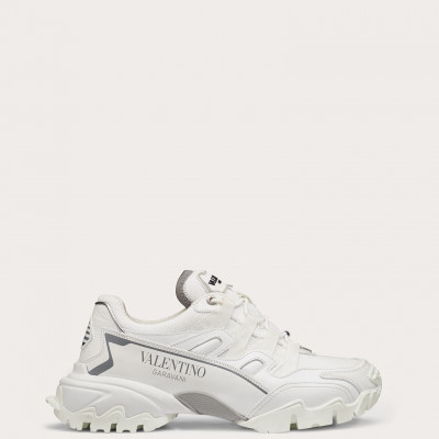 Valentino Garavani Climbers Sneaker In Fabric And Calfskin Leather