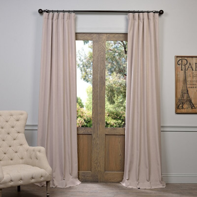Solid Room Darkening Rod Pocket Single Curtain Panel