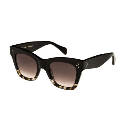 Two-Tone Gradient Cat-Eye Sunglasses, Black