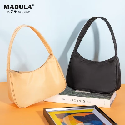 9.55US $ 51% OFF|Lightweight Simple Desgin Underarm Bag Classic Black Clutch Shoulder Bags Waterproof Nylon Handbag and Purse|Top-Handle Bags|   - AliExpress