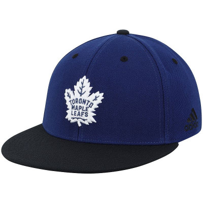 Mens adidas Blue/Black Toronto Maple Leafs Two-Tone Logo Flex Hat, Size: Medium/Large