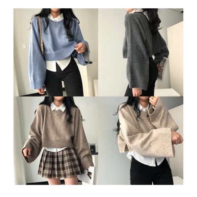 Czech Crop Wide Round Knitwear