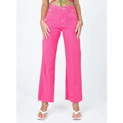 Popsicle Straight Leg Denim Jeans Pink