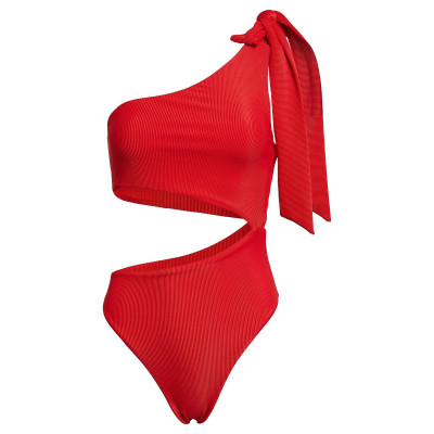 Cut Out One Piece (Ribbed Red)