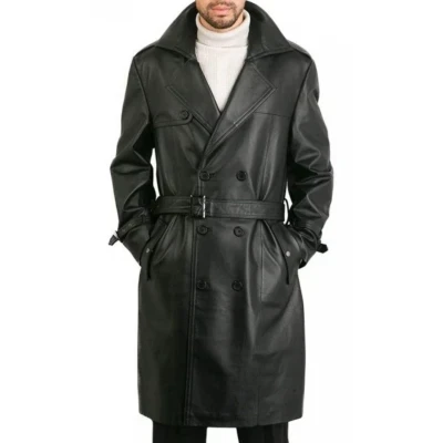 Gothic Style Augusta Double Breasted Black Trench Overcoat