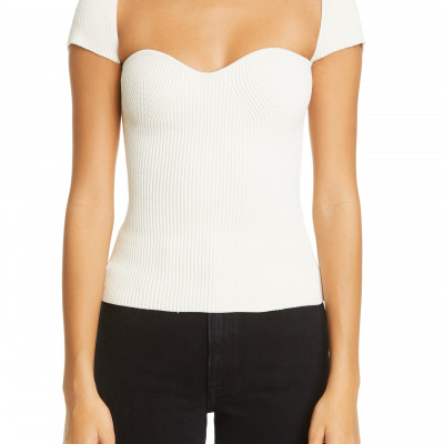 Womens Khaite Ista Ribbed Bustier Sweater