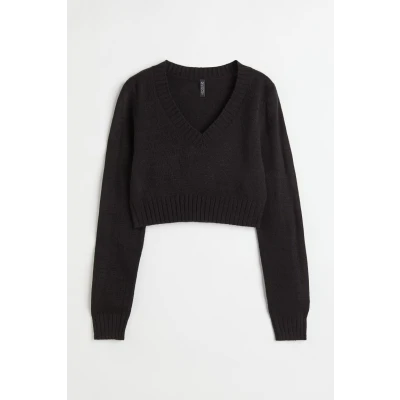Cropped jumper - Black
