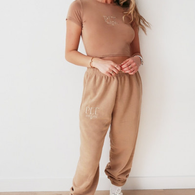 Prettylittlething Taupe Established Slogan Casual Joggers