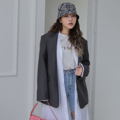 Peaked Lapel Loose Fit Blazer