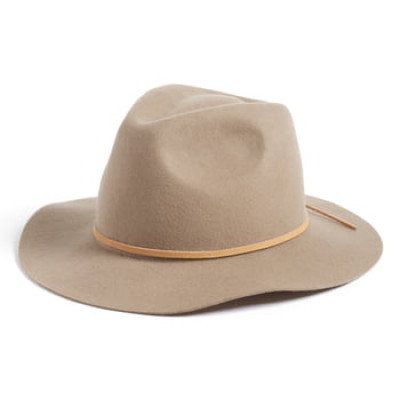 Womens Brixton Wesley Wool Fedora - Brown