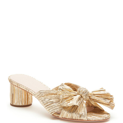 Emilia Pleated Knot Slide Sandals