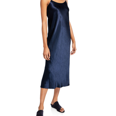 Satin Midi Slip Dress