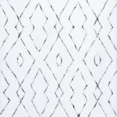 White Double Diamond Lattice Shag Area Rug