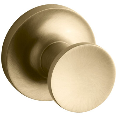 Vibrant Moderne Brushed Gold Purist Wall Mounted Robe Hook