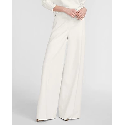 High Waisted Herringbone Wide Leg Palazzo Flannel Pants Womens Swan
