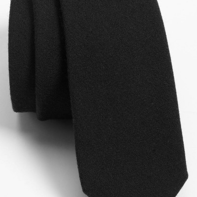 Mens The Tie Bar Solid Wool Blend Skinny Tie