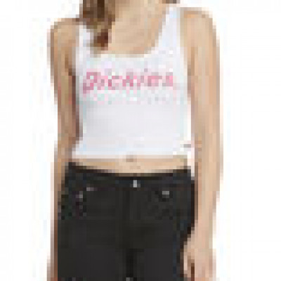 Girl Juniors' Cropped Logo Tank Top, Raspberry