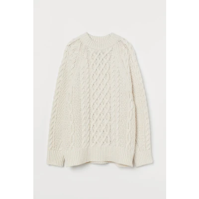 H & M - Cable-knit Sweater - White