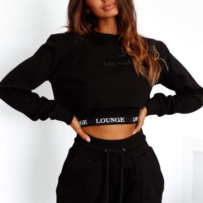 Black Two Piece Bralet & Cropped Jumper