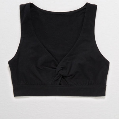Aerie Chill Twist Front Bralette Womens True Black