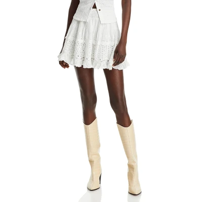 LoveShackFancy Moira Eyelet Cotton Mini Skirt
