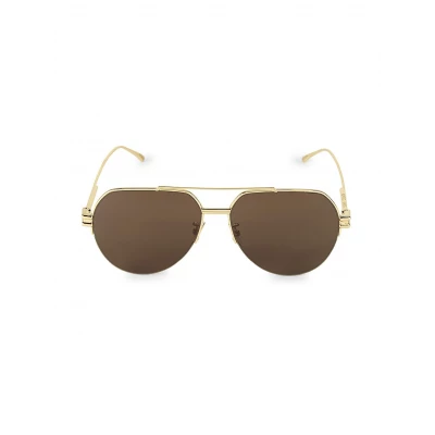 Bottega Veneta Womens 59MM Aviator Sunglasses - Gold