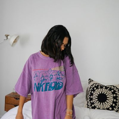 Day Pink Floyd Washed T-Shirt Dress - Purple at Urban Outfitters