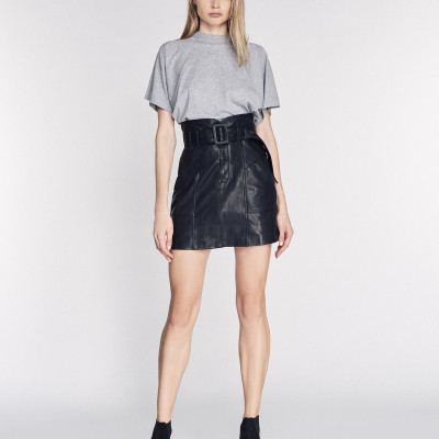 Claire Leather Skirt In Black
