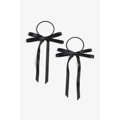 2-pack bow-detail hair elastics