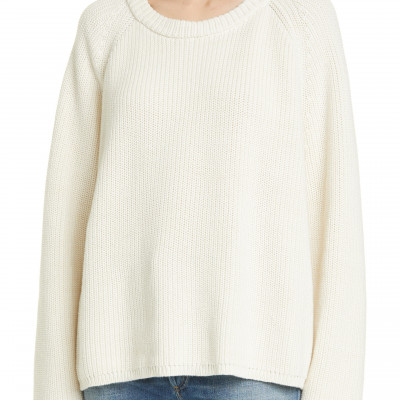 Plus Size Womens Jenni Kayne Cotton Fisherman Sweater