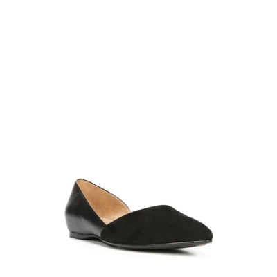 Naturalizer Samantha Half dOrsay Flat in Black Leather/Suede at Nordstrom