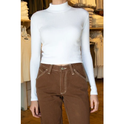 Daniela Cotton Turtleneck Top