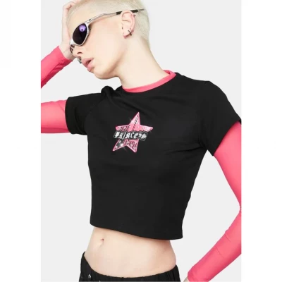 PRINCESS SPRINT TO THE STARS LAYERED CROP TEE