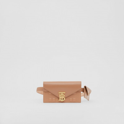 Belted Quilted Lambskin TB Envelope Clutch