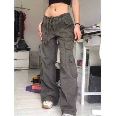 Washed Pocket Patched Cargo Jeans