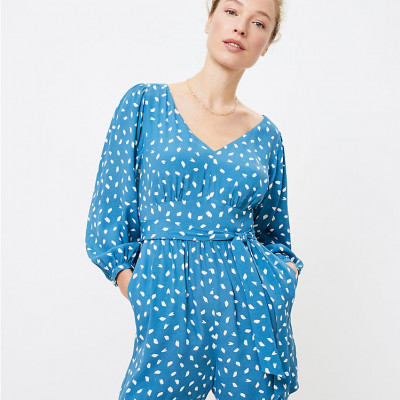 Brushstroke V-Neck Romper